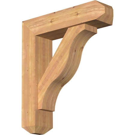Ekena Millwork Funston Craftsman Smooth Bracket w/ Offset Brace, Western Red Cedar, 7 1/2"W x 30"D x 34"H BKT0806X30X34FST04SWR
